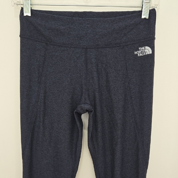 The North Face Dark Grey Blue Yoga Work Out Ruching Detail Leggings - Picture 2 of 9